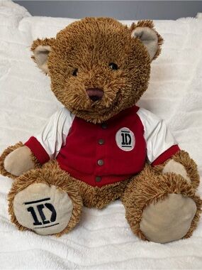 Rare 2012 One Direction 1D Brown Teddy Bear with Jersey 22” Bear Mint Comdition